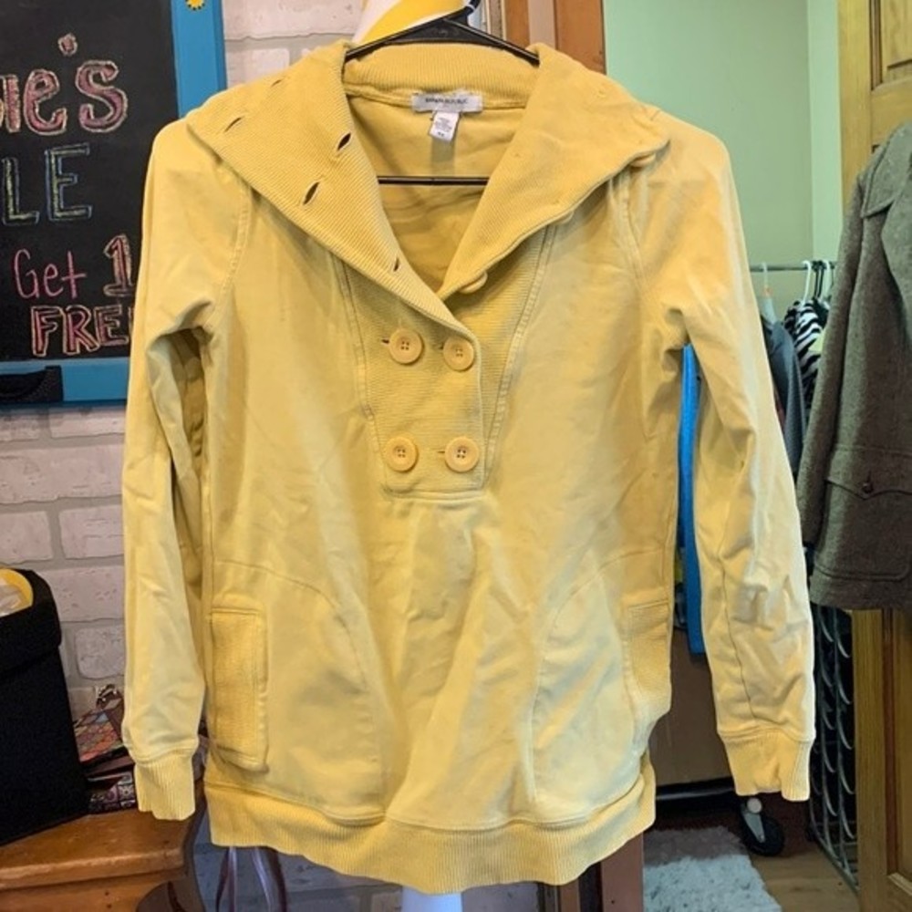 Banana Republic Stretch Asymmetrical Henley Ribbed Minimalist Sweater